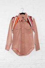 Peachy Western Embroidered Shirt S