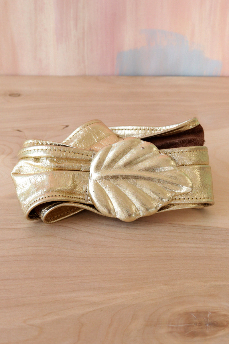 Gold Leaf Leather Belt XS-M