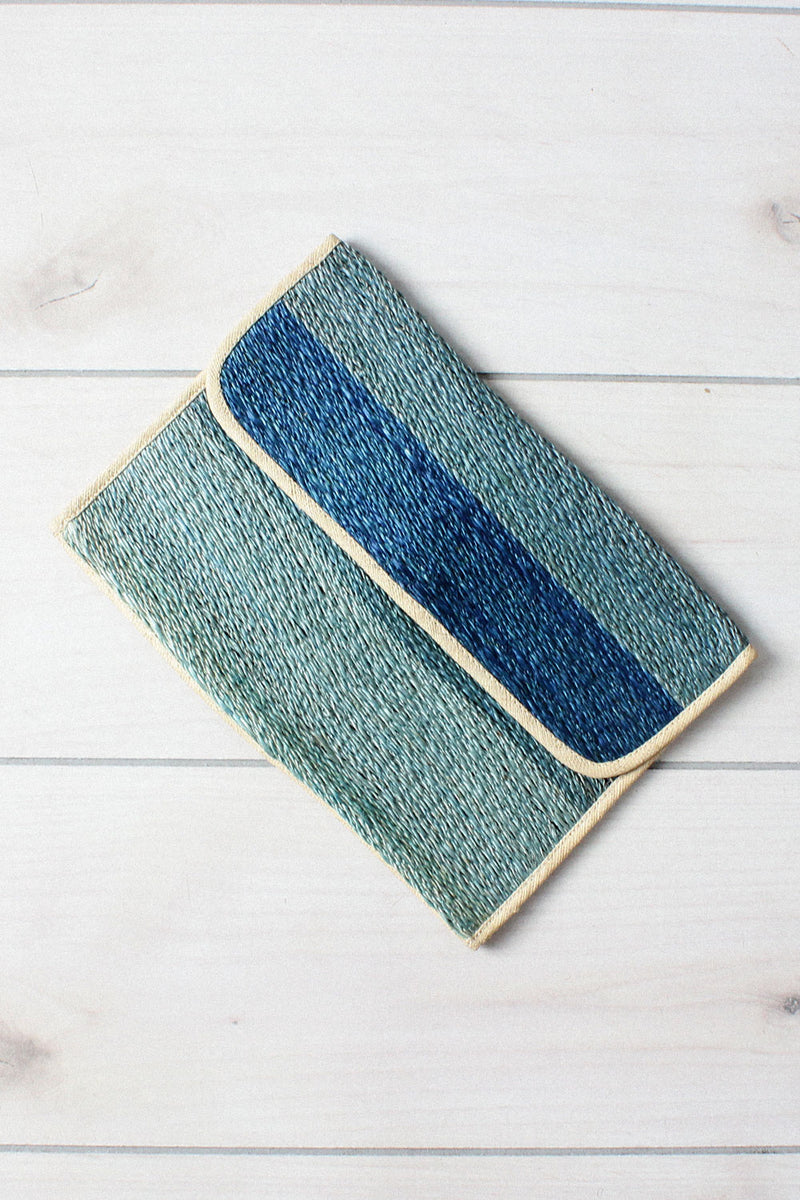 Ocean Ombre Straw Clutch