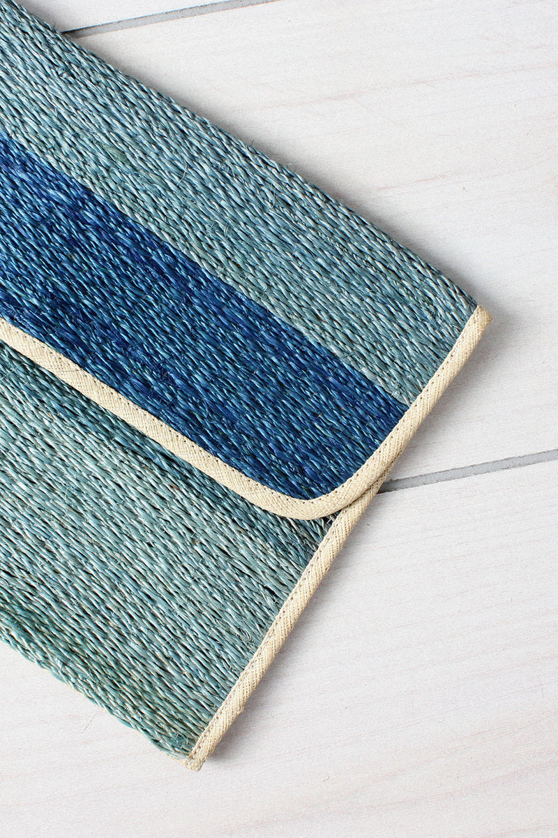Ocean Ombre Straw Clutch