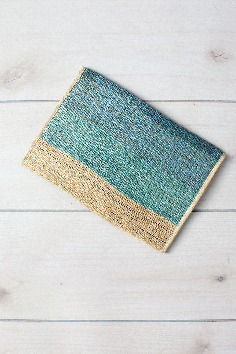 Ocean Ombre Straw Clutch
