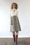 Sage Plaid Wool Skirt S