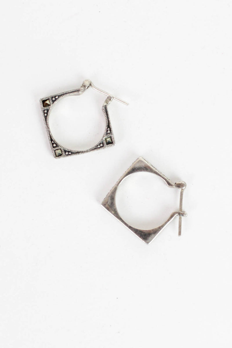 Marcasite Sterling Hoops