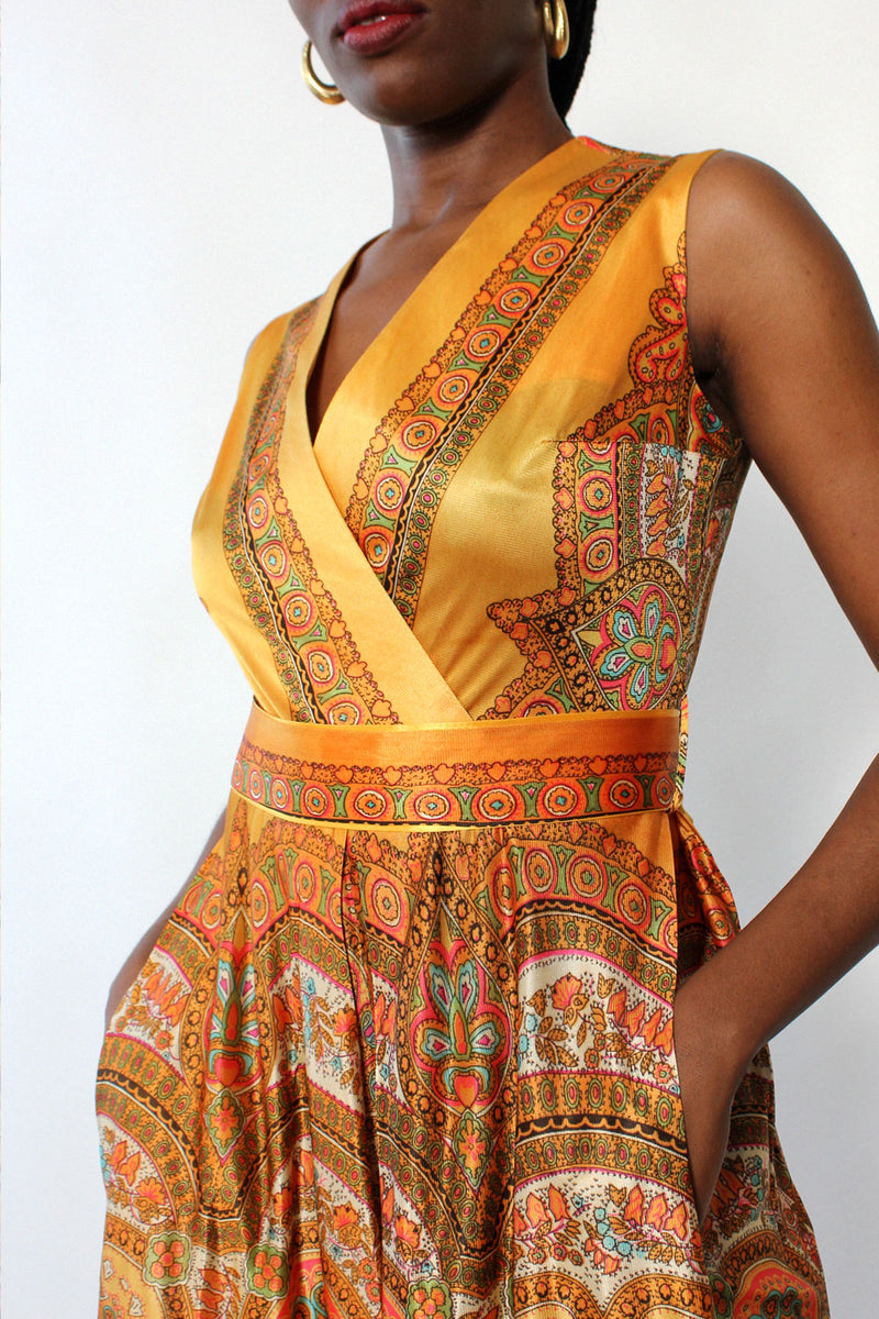 Janet Lynn Marigold Paisley Jumpsuit S/M