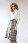 Sage Plaid Wool Skirt S