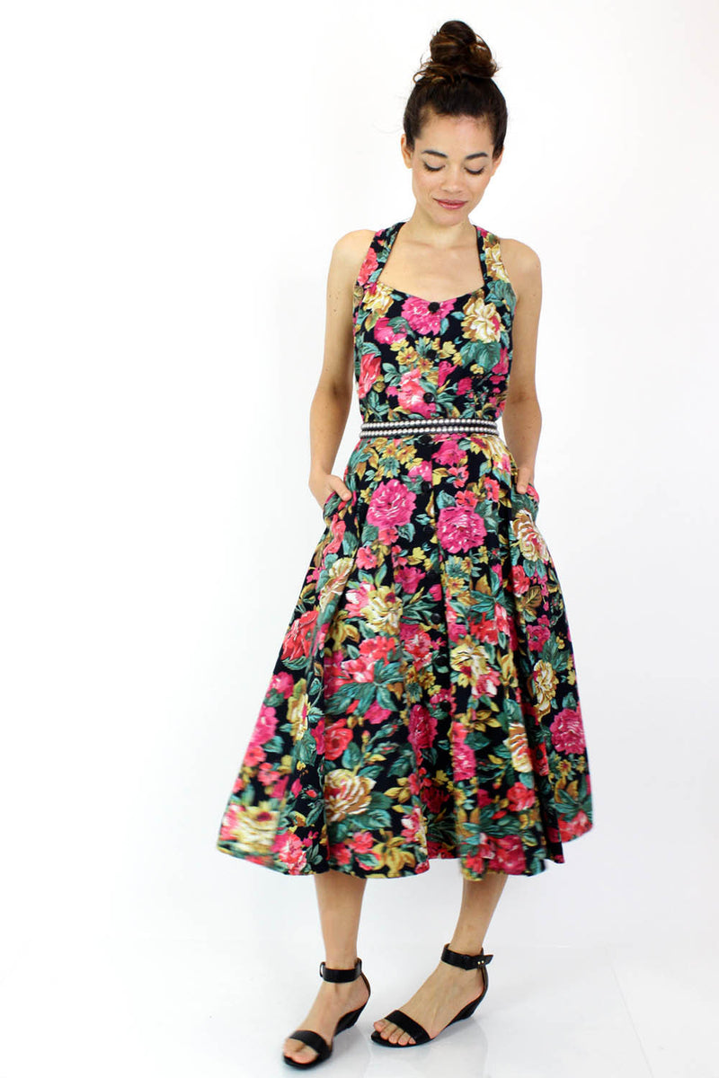 Starina Cotton Floral Dress L
