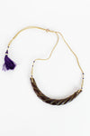 Wood Bib Tassel Necklace