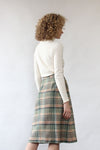 Sage Plaid Wool Skirt S