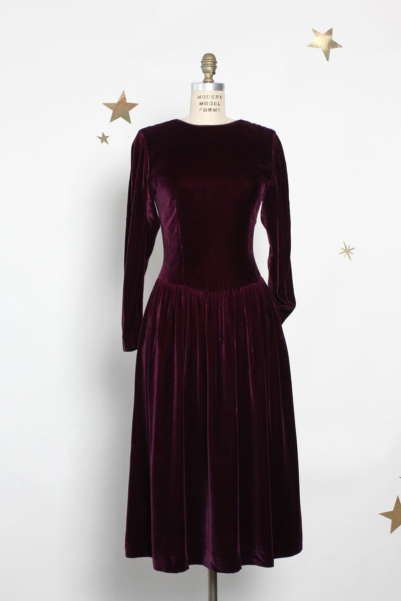 Amethyst Gathered Velvet Dress S/M