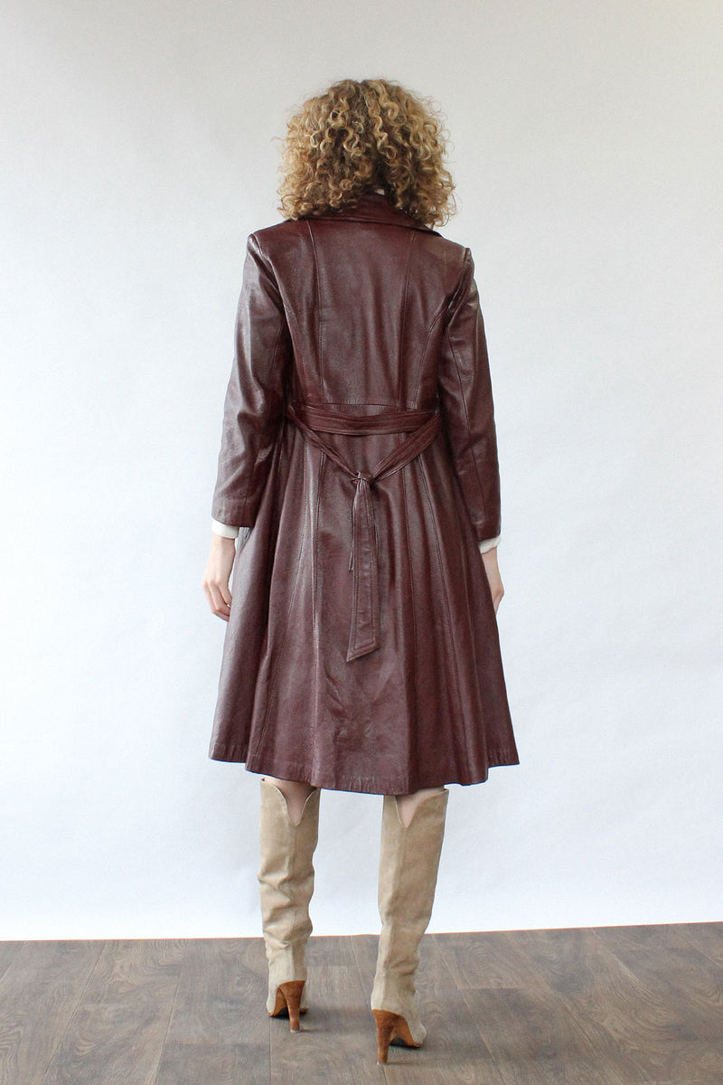 Wine Leather Trench M