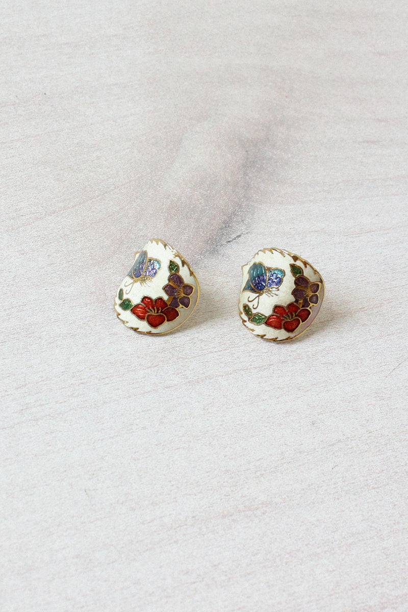 Cloisonné Butterfly Earrings