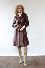Wine Leather Trench M