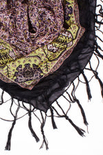 Indian Silk Tassel Scarf • L
