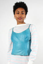 Turquoise Leather Corset S-S/M