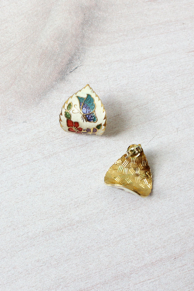 Cloisonné Butterfly Earrings