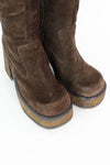 Clunky Platform Suede Boots 8.5