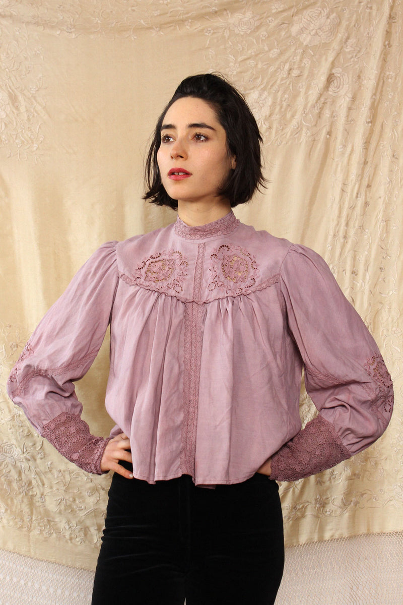 Orchid Hand-dyed Edwardian Blouse XS-M