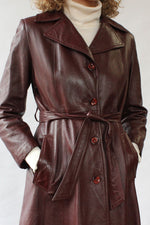 Wine Leather Trench M