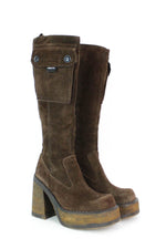 Clunky Platform Suede Boots 8.5