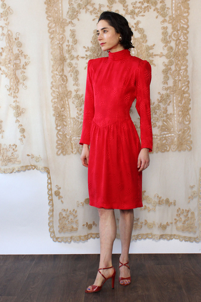 Silk Jacquard Dropwaist Dress XS/S