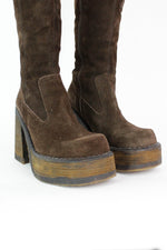 Clunky Platform Suede Boots 8.5