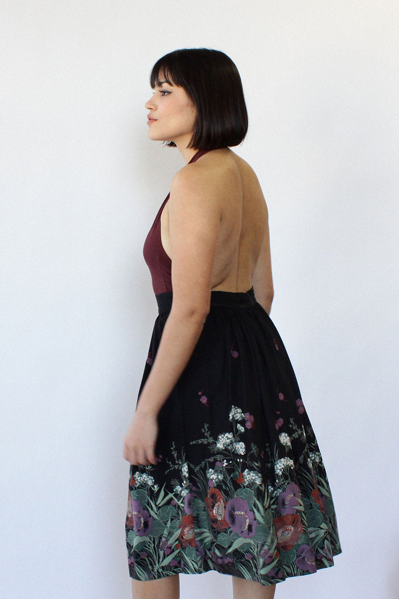 Midnight Floral Skirt M