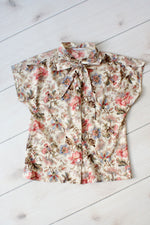 Floral Tie Neck Top S/M
