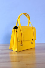 Lemon Yellow Vinyl Handbag