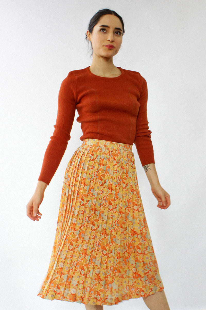 Harvest Daisy Pleated Skirt M/L