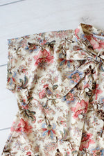 Floral Tie Neck Top S/M