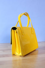 Lemon Yellow Vinyl Handbag