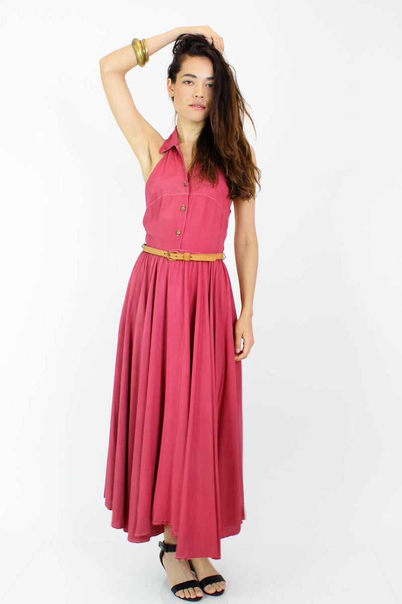Raspberry Halter Dress S/M