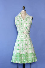 Grass Green Plaid Shirtdress M