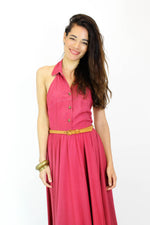 Raspberry Halter Dress S/M