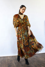 Diane Freis Silk Leopard Dress