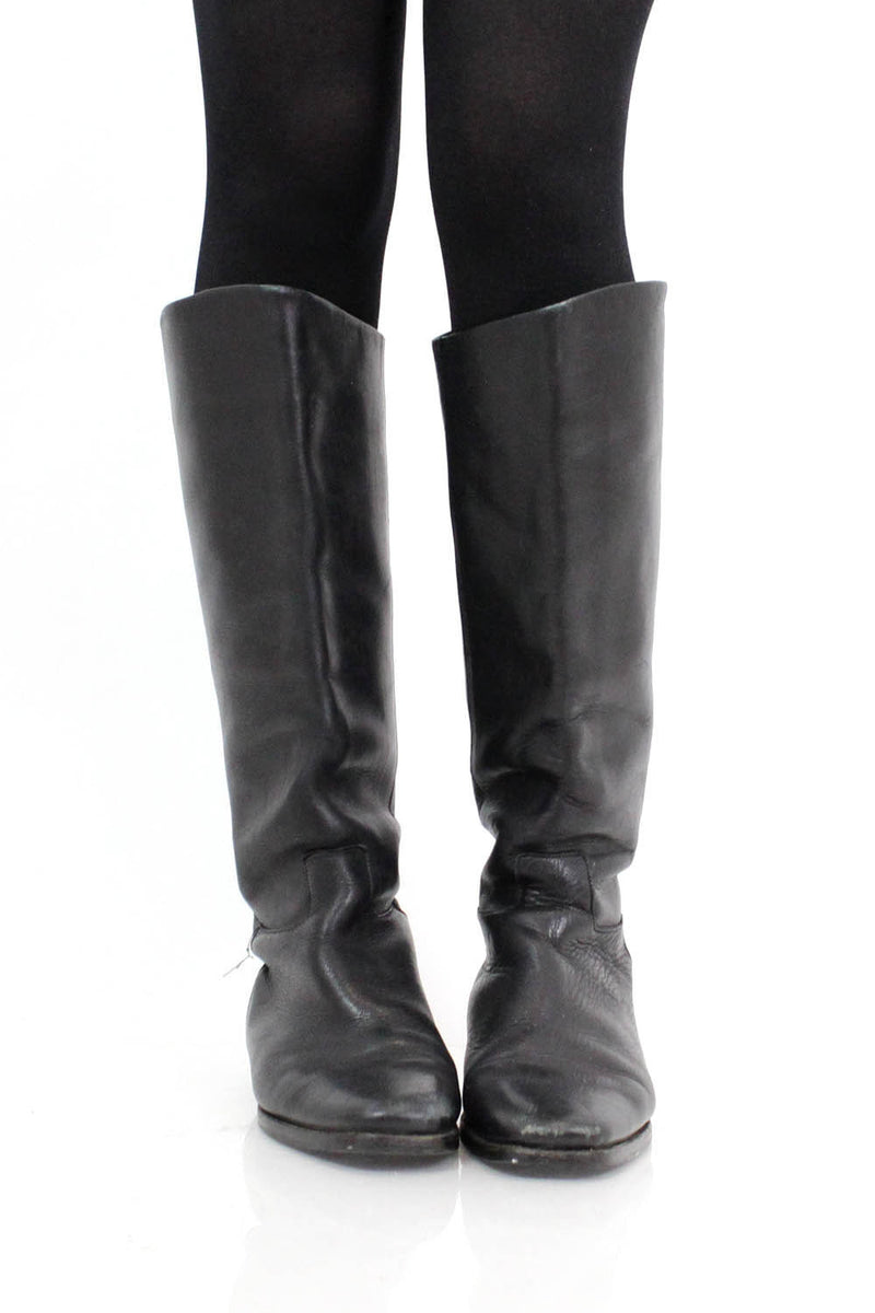 Black Leather Riding Boots 9
