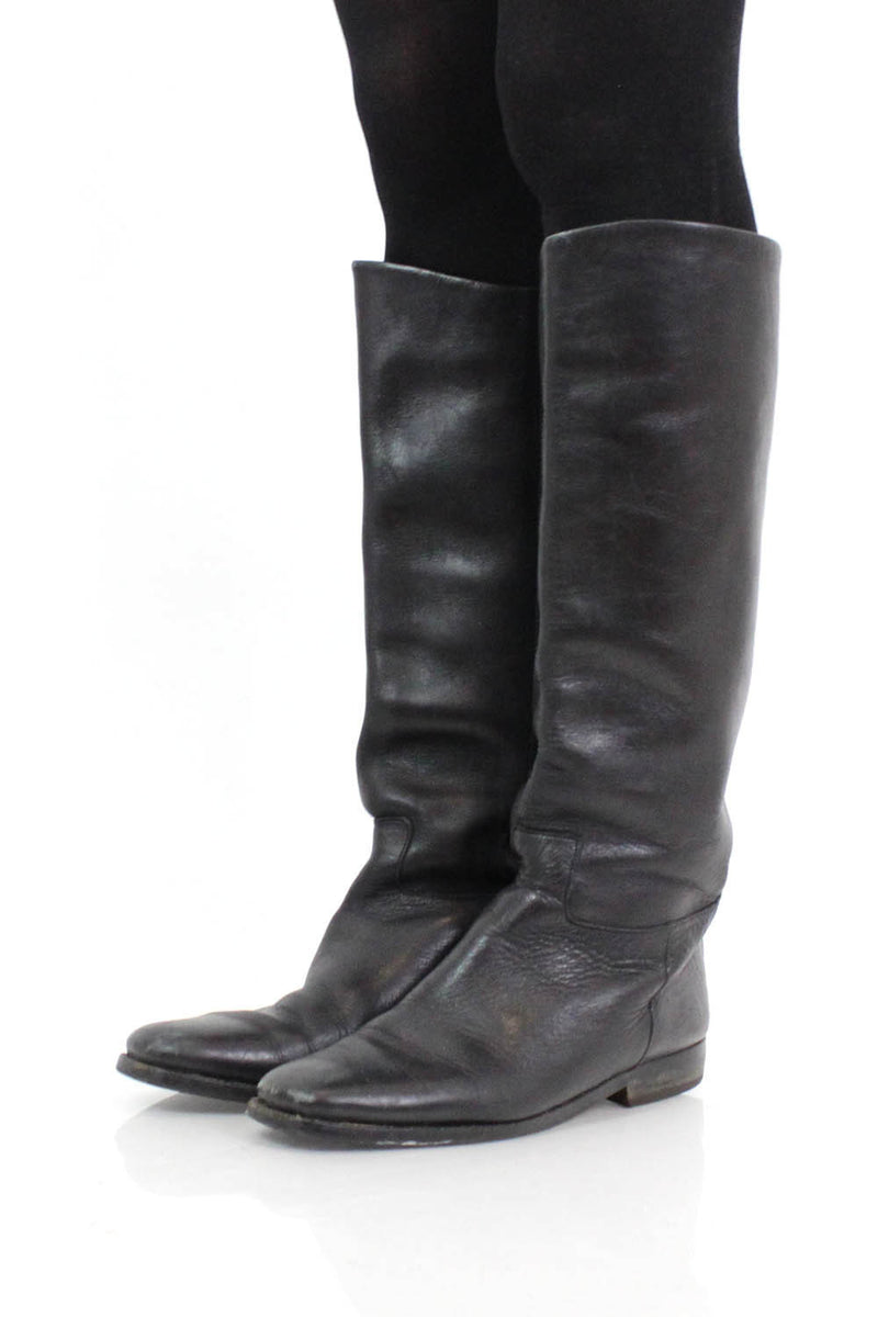 Black Leather Riding Boots 9