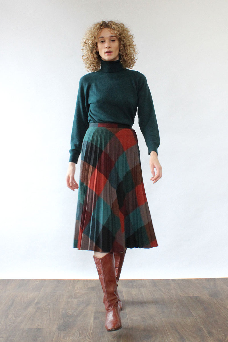 Jewel Plaid Pleated Skirt XS/S