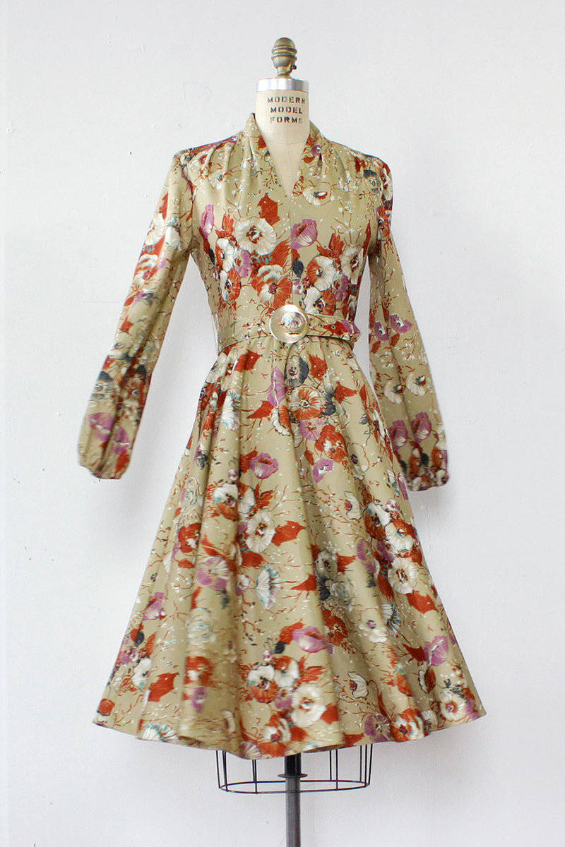 Floral Sketch Flare Dress S/M