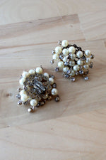 Pearly Rhinestone Cluster Clip-ons