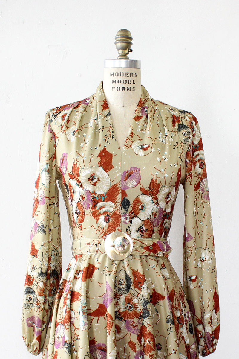 Floral Sketch Flare Dress S/M