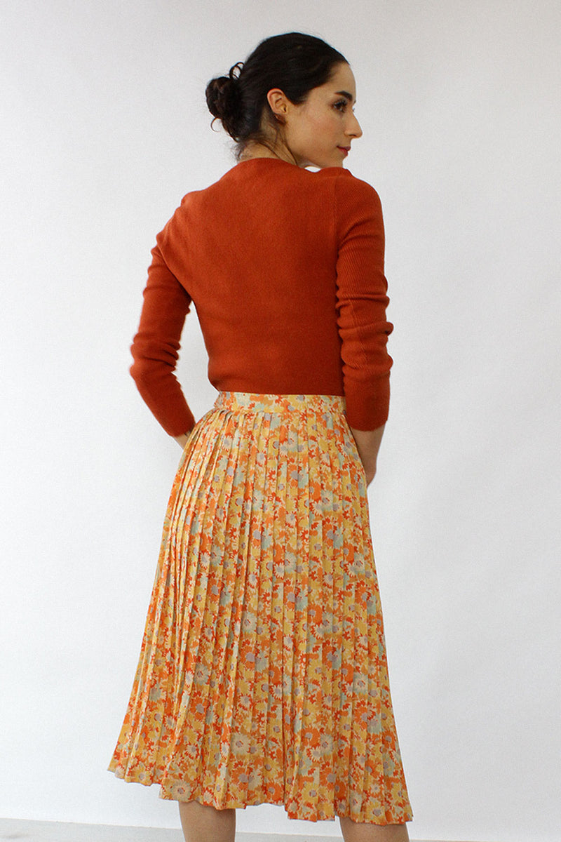 Harvest Daisy Pleated Skirt M/L