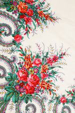 Natalya Ivory Floral Shawl • XL