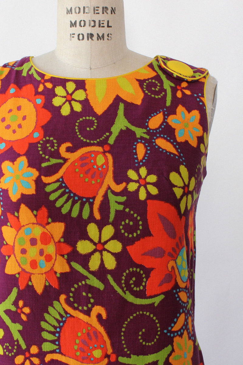 Tangerine Violet Floral Shift S