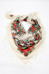 Natalya Ivory Floral Shawl • XL