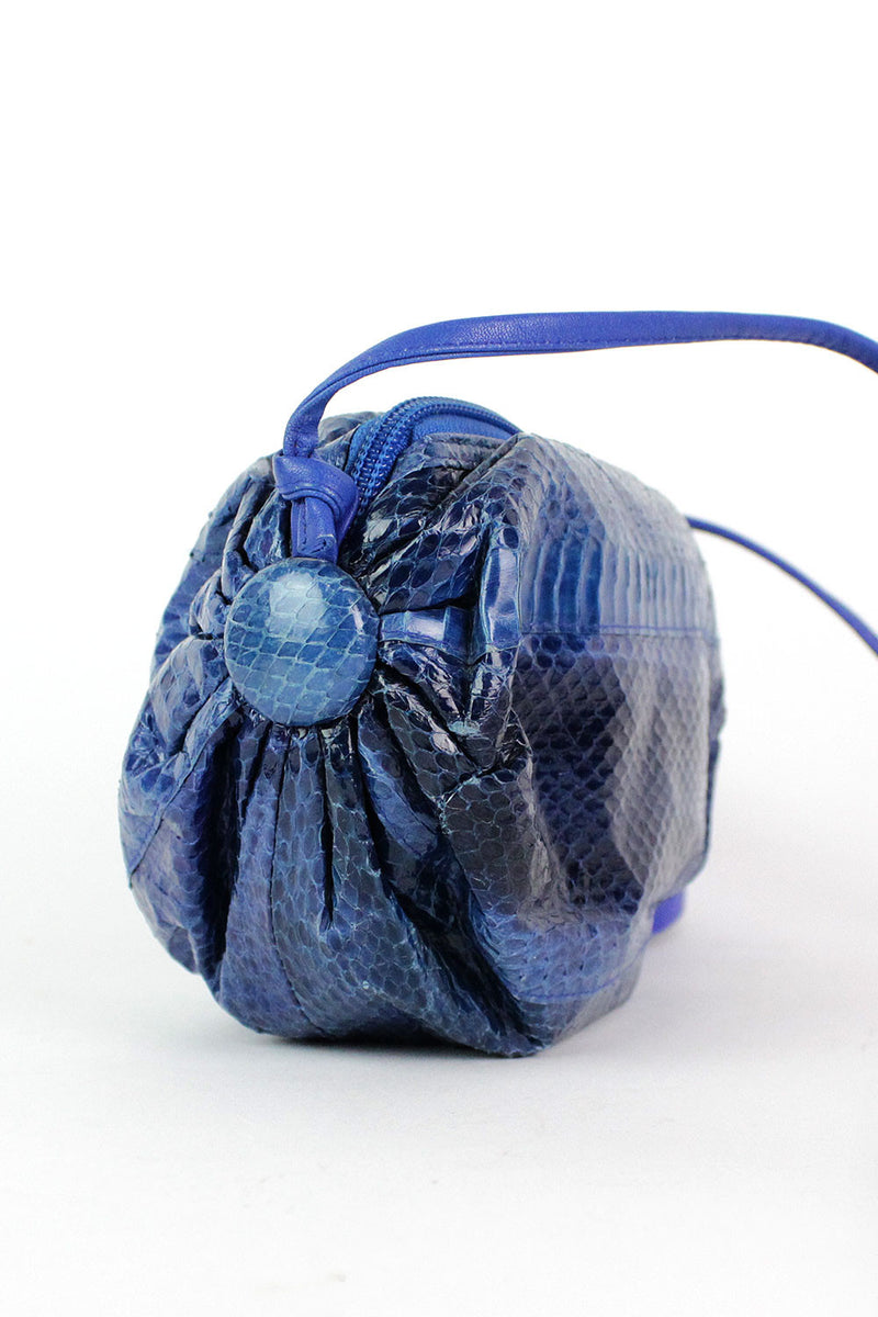 Cobalt Snakeskin Purse