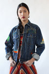Hand Embroidered Motif Denim Jacket S/M