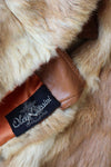 Oleg Cassini Honey Fur & Leather Coat M