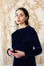 Sapphire Velvet Ruffle Back Dress XS/S