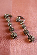Dangling Rhinestone Ball Earrings